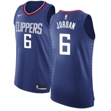 Women's Nike Los Angeles Clippers #6 DeAndre Jordan Authentic Blue Road NBA Jersey - Icon Edition