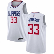 Youth Nike Los Angeles Clippers #33 Wesley Johnson Authentic White NBA Jersey - Association Edition