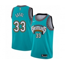 Men's Memphis Grizzlies #33 Marc Gasol Authentic Green Hardwood Classic Basketball Jersey