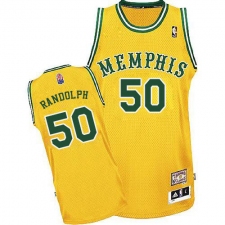 Men's Adidas Memphis Grizzlies #50 Zach Randolph Authentic Gold ABA Hardwood Classic NBA Jersey