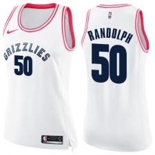 Women's Nike Memphis Grizzlies #50 Zach Randolph Swingman White/Pink Fashion NBA Jersey