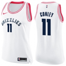 Women's Nike Memphis Grizzlies #11 Mike Conley Swingman White/Pink Fashion NBA Jersey