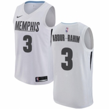 Men's Nike Memphis Grizzlies #3 Shareef Abdur-Rahim Authentic White NBA Jersey - City Edition