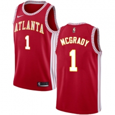 Men's Nike Atlanta Hawks #1 Tracy Mcgrady Authentic Red NBA Jersey Statement Edition