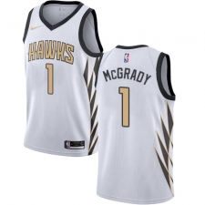 Men's Nike Atlanta Hawks #1 Tracy Mcgrady Swingman White NBA Jersey - City Edition