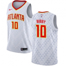 Men's Nike Atlanta Hawks #10 Mike Bibby Authentic White NBA Jersey - Association Edition