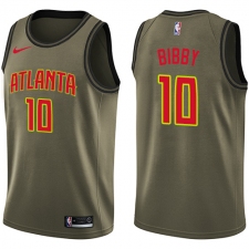 Men's Nike Atlanta Hawks #10 Mike Bibby Swingman Green Salute to Service NBA Jersey