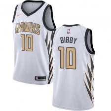 Men's Nike Atlanta Hawks #10 Mike Bibby Swingman White NBA Jersey - City Edition