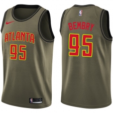Men's Nike Atlanta Hawks #95 DeAndre' Bembry Swingman Green Salute to Service NBA Jersey