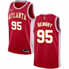 Women's Nike Atlanta Hawks #95 DeAndre' Bembry Swingman Red NBA Jersey Statement Edition