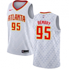 Women's Nike Atlanta Hawks #95 DeAndre' Bembry Swingman White NBA Jersey - Association Edition