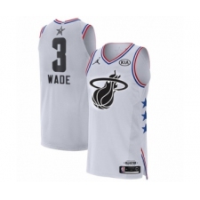 Men's Miami Heat #3 Dwyane Wade Authentic White 2019 All-Star Game Basketball Jersey