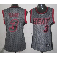 Women's Adidas Miami Heat #3 Dwyane Wade Swingman Grey Static Fashion NBA Jersey