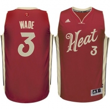 Youth Adidas Miami Heat #3 Dwyane Wade Authentic Red 2015-16 Christmas Day NBA Jersey