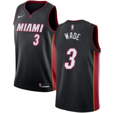 Youth Nike Miami Heat #3 Dwyane Wade Swingman Black Road NBA Jersey - Icon Edition