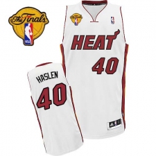 Men's Adidas Miami Heat #40 Udonis Haslem Swingman White Home Finals Patch NBA Jersey