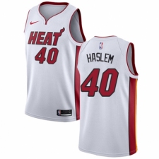 Men's Nike Miami Heat #40 Udonis Haslem Authentic NBA Jersey - Association Edition