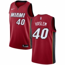 Men's Nike Miami Heat #40 Udonis Haslem Authentic Red NBA Jersey Statement Edition