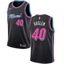 Men's Nike Miami Heat #40 Udonis Haslem Swingman Black NBA Jersey - City Edition