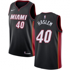 Men's Nike Miami Heat #40 Udonis Haslem Swingman Black Road NBA Jersey - Icon Edition