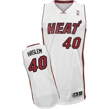 Women's Adidas Miami Heat #40 Udonis Haslem Authentic White Home NBA Jersey