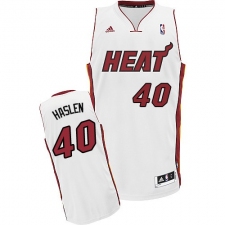 Youth Adidas Miami Heat #40 Udonis Haslem Swingman White Home NBA Jersey