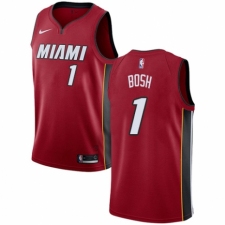 Men's Nike Miami Heat #1 Chris Bosh Swingman Red NBA Jersey Statement Edition