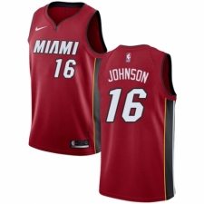 Men's Nike Miami Heat #16 James Johnson Authentic Red NBA Jersey Statement Edition