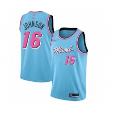 Women's Miami Heat #16 James Johnson Swingman Blue Basketball Jersey - 2019 20 City Edition