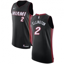 Men's Nike Miami Heat #2 Wayne Ellington Authentic Black Road NBA Jersey - Icon Edition