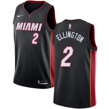 Men's Nike Miami Heat #2 Wayne Ellington Swingman Black Road NBA Jersey - Icon Edition