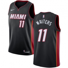 Men's Nike Miami Heat #11 Dion Waiters Swingman Black Road NBA Jersey - Icon Edition