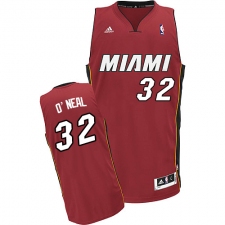 Men's Adidas Miami Heat #32 Shaquille O'Neal Swingman Red Alternate NBA Jersey