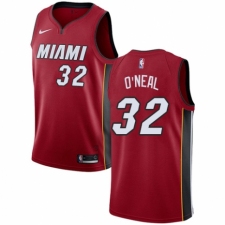 Men's Nike Miami Heat #32 Shaquille O'Neal Swingman Red NBA Jersey Statement Edition