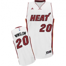 Men's Adidas Miami Heat #20 Justise Winslow Swingman White Home NBA Jersey
