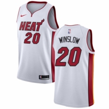 Men's Nike Miami Heat #20 Justise Winslow Authentic NBA Jersey - Association Edition