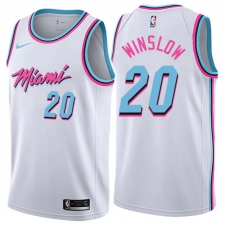Men's Nike Miami Heat #20 Justise Winslow Authentic White NBA Jersey - City Edition