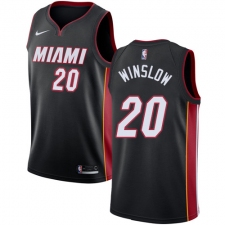Men's Nike Miami Heat #20 Justise Winslow Swingman Black Road NBA Jersey - Icon Edition