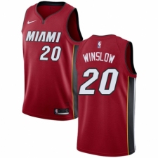 Men's Nike Miami Heat #20 Justise Winslow Swingman Red NBA Jersey Statement Edition