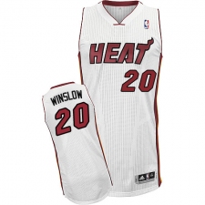 Youth Adidas Miami Heat #20 Justise Winslow Authentic White Home NBA Jersey