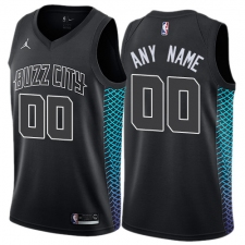 Men's Nike Jordan Charlotte Hornets Customized Authentic Black NBA Jersey - City Edition