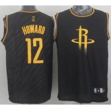 Rockets #12 Dwight Howard Black Precious Metals Fashion Stitched NBA Jersey