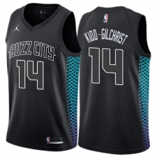 Men's Nike Jordan Charlotte Hornets #14 Michael Kidd-Gilchrist Authentic Black NBA Jersey - City Edition
