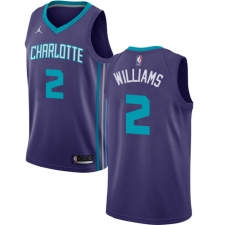Men's Nike Jordan Charlotte Hornets #2 Marvin Williams Swingman Purple NBA Jersey Statement Edition