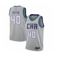 Women's Jordan Charlotte Hornets #40 Cody Zeller Swingman Gray Basketball Jersey - 2019 20 City Edition