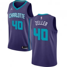 Women's Nike Jordan Charlotte Hornets #40 Cody Zeller Authentic Purple NBA Jersey Statement Edition
