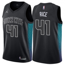 Men's Nike Jordan Charlotte Hornets #41 Glen Rice Authentic Black NBA Jersey - City Edition