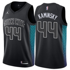 Men's Nike Jordan Charlotte Hornets #44 Frank Kaminsky Authentic Black NBA Jersey - City Edition