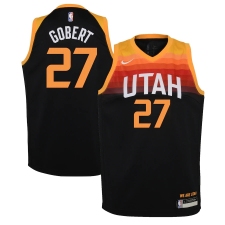 Youth Utah Jazz #27 Rudy Gobert Nike Black 2020-21 Swingman Jersey