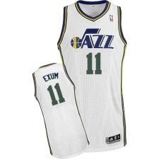 Men's Adidas Utah Jazz #11 Dante Exum Authentic White Home NBA Jersey